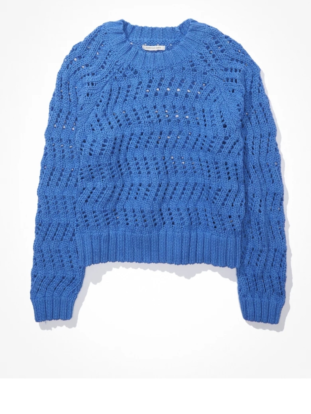 AE Cobalt Blue Open-Knit Sweater NWOT SIZE L